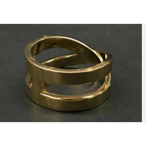 HERMES Ruban Scarf Ring Bijouterie Fantaisie Scarf Ring Gold Tone Paris